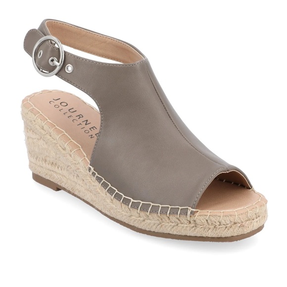 Journee Collection Shoes - Journee Collection Taupe Wedge Espadrilles
